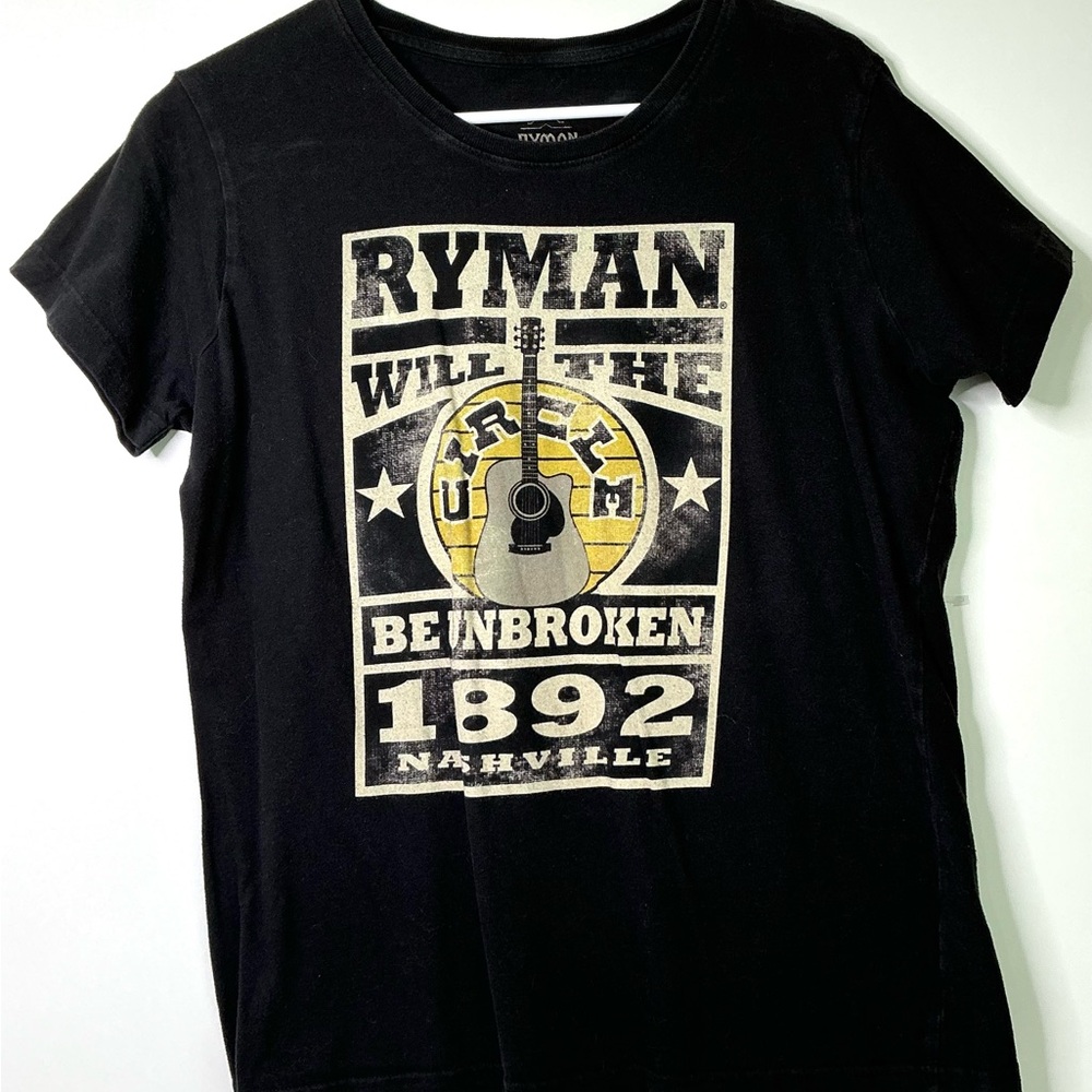 Black Graphic T-Shirt with Guitar Print Ryman Will the circle be unbroken 1892